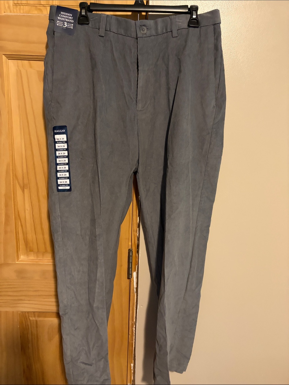 Haggar Men's Gray Corduroy Trousers
